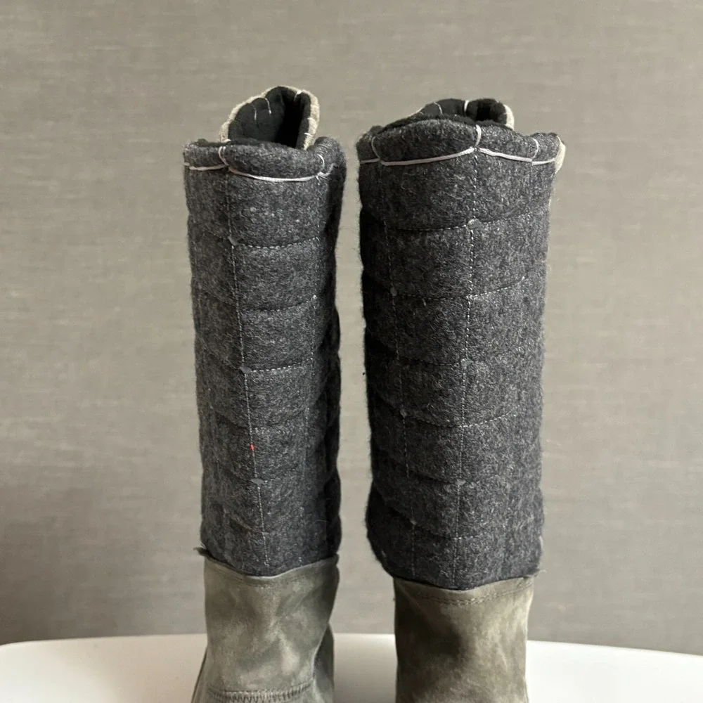 Cushe Boots 6 Gray Suede Tall Quilted Waterproof Winter Snow Comfort Outdoors‎